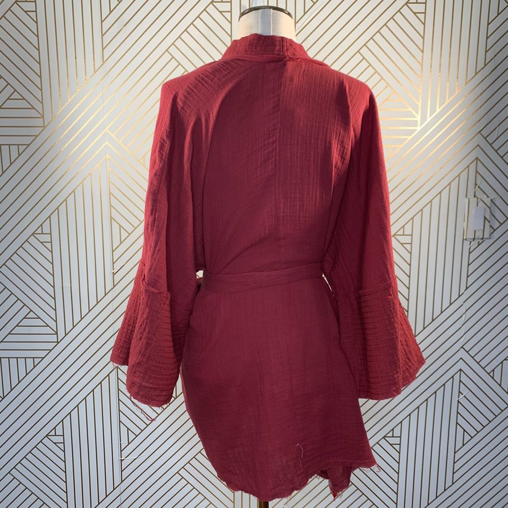 Johnny Was Gauze Short Organic Kimono in Rust - Picture 9 of 10